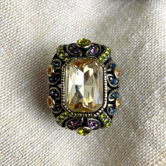 Heidi Daus crystal statement earrings - post pierced - Picture 2 of 7